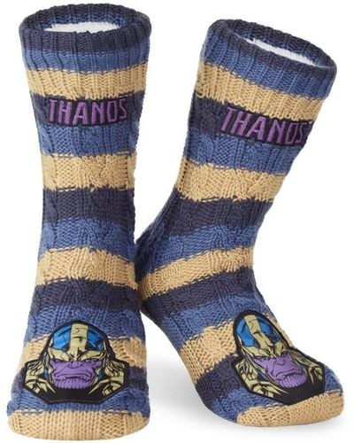 Marvel Thanos Slipper Socks - Blue