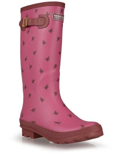 Regatta 'lady Fairweather Ii' Waterproof Vulcanised Rubber Wellington Boots - Pink