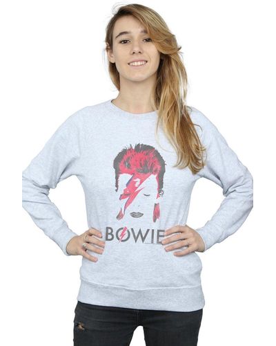David Bowie Aladdin Sane Distressed Sweatshirt - White