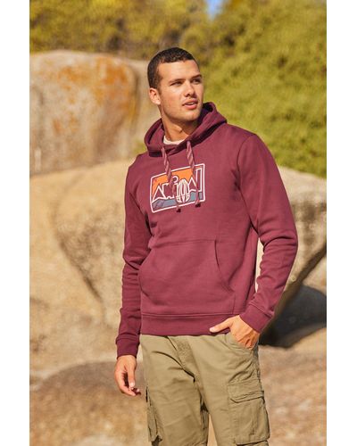 Animal River Print Hoodie 100% Cotton Cosy Sweatshirt Kangaroo Pocket - Pink