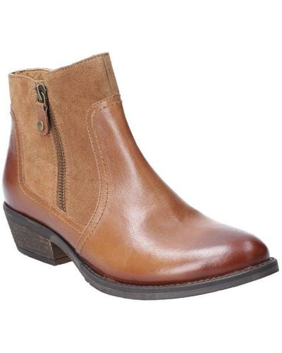 Hush Puppies 'isla' Leather And Suede Ankle Boots - Brown