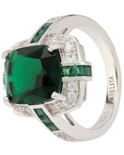 LÁTELITA London Clarence Silver Ring Emerald - Green