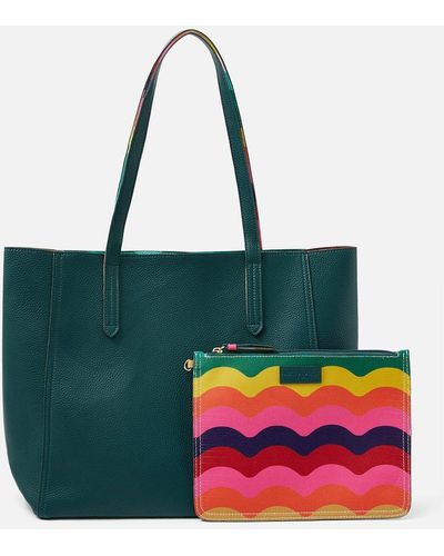 Accessorize Reversible Rainbow Tote Bag With Pouch - Red