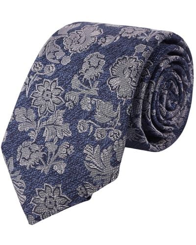 Jeff Banks Floral Tie - Blue