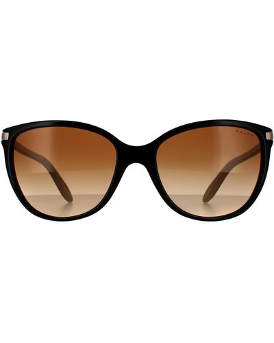 Ralph By Ralph Lauren Cat Eye Shiny Black On Nude Brown Gradient Sunglasses