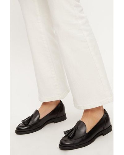 PRINCIPLES : Luna Leather Tassel Loafers - Black