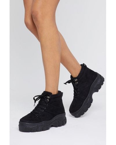 Nasty Gal Can I Get A Boot Boot Chunky Trainers - Black