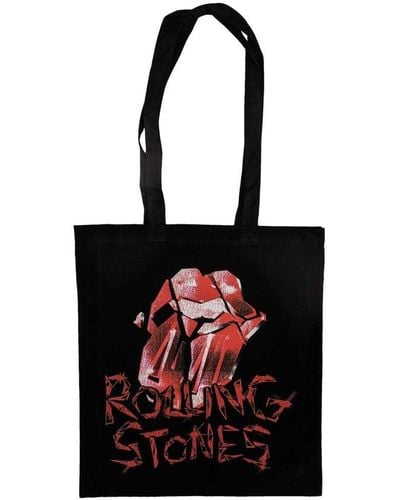 The Rolling Stones Hackney Diamonds Crackle Effect Logo Tote Bag - Black
