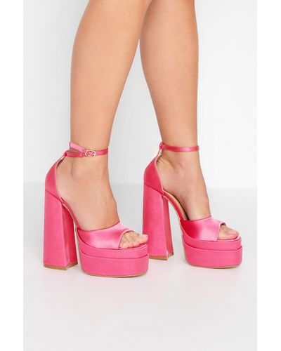 PixieGirl Peep Toe Platform Heels - Pink