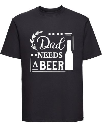 60 SECOND MAKEOVER Dad Needs A Beer Tshirt - Black