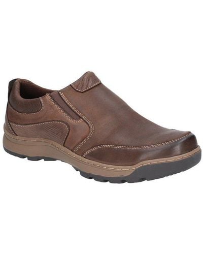 Hush Puppies 'jasper' Leather Slip On Shoes - Brown