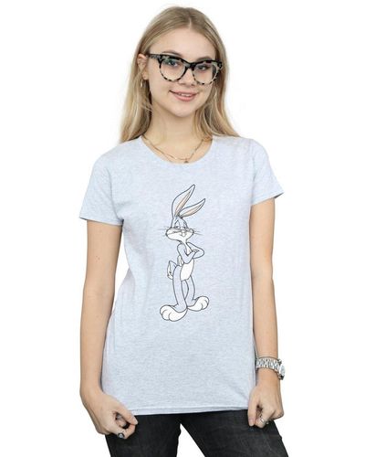 Looney Tunes Bugs Bunny Crossed Arms Cotton T-shirt - White