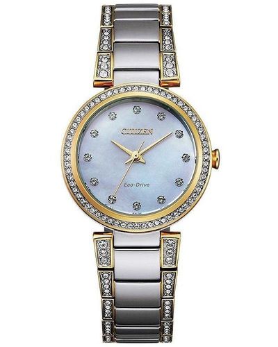 Citizen Silhouette Crystal Stainless Steel Classic Watch - Em0844-58d - Blue