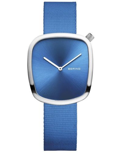 Bering Classic Stainless Steel Classic Analogue Quartz Watch - 18034-308 - Blue