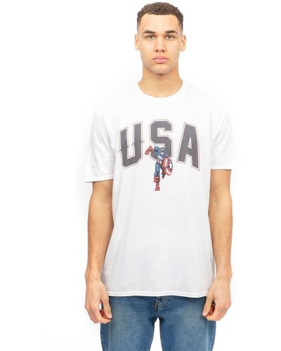 Marvel Usa Cotton T-shirt - White