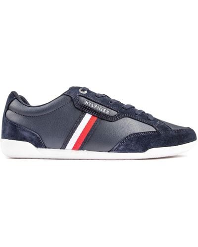 Tommy Hilfiger Core Corporate Leather Trainers - Blue