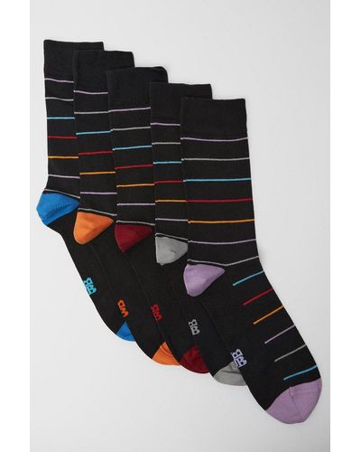 Burton 5 Pack Stripe Socks - Black