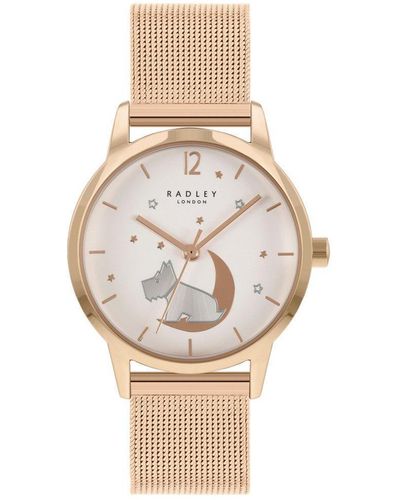 Radley Gold Plated Stainless Steel Fashion Analogue Quartz Watch - Ry4536a - White