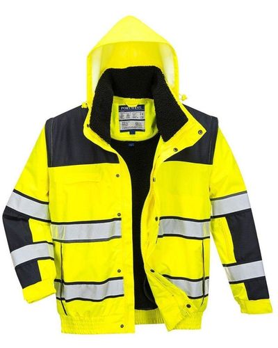 Portwest Classic 3 In 1 Hi-vis Winter Bomber Jacket - Yellow