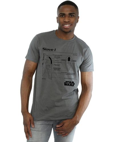 Star Wars Slave 1 Blueprint T-shirt - Grey