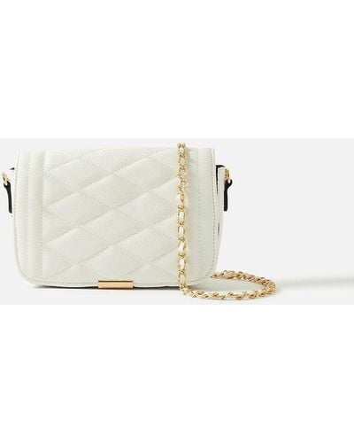 Accessorize 'chrissy' Quilt Cross-body Bag - White