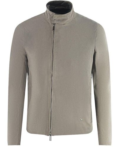 Emporio Armani Grey Leather Jacket