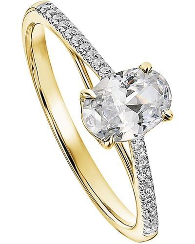 Created Brilliance Elena Yellow Gold Lab Grown Diamond Ring - Metallic
