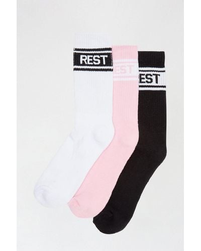 Dorothy Perkins Pink Rest Crew Socks