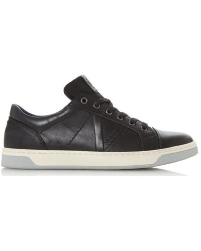 Dune 'timber' Leather Trainers - Black