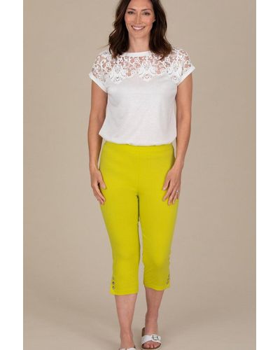 Klass Cropped Pull On Stretch Trousers - Multicolour