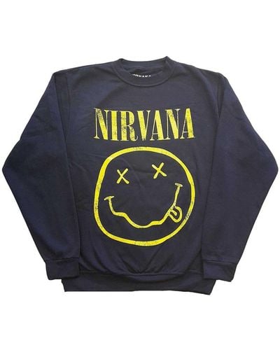 Nirvana Smiley Sweatshirt - Blue