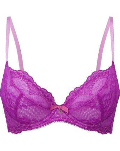 Gossard Superboost Lace Non Padded Plunge Bra - Purple