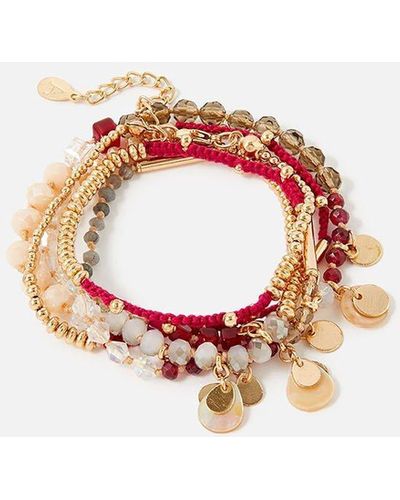 Accessorize Berry Blush Long Beaded Necklace - White