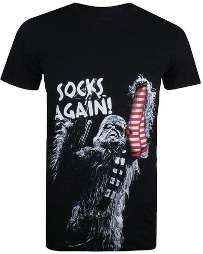Star Wars Socks Again Chewbacca T-shirt - Black