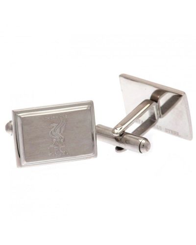 Liverpool Fc Champions Of Europe Stainless Steel Square Cufflinks - Metallic
