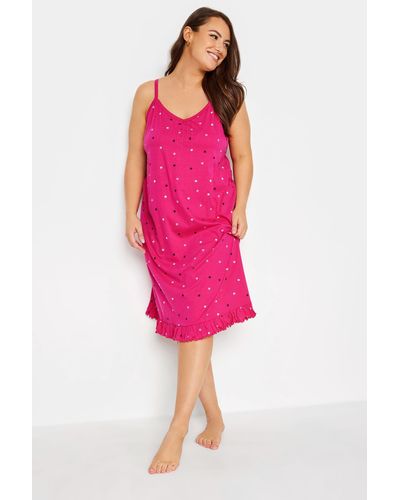 Yours Printed Cotton Chemise - Pink