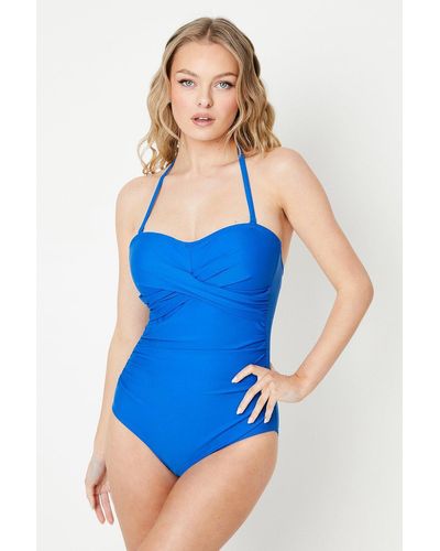 Gorgeous Bandeau Multiway Swimsuit With Tummy Control - Blue