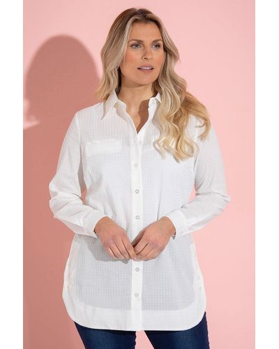 Klass Seersucker Long Sleeve Shirt - White