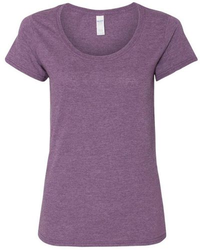 Gildan Short Sleeve Deep Scoop Neck T-shirt - Purple
