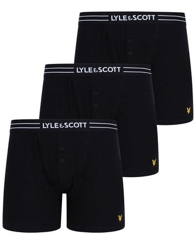 Lyle & Scott Lewis 3 Pack Button Trunk - Black