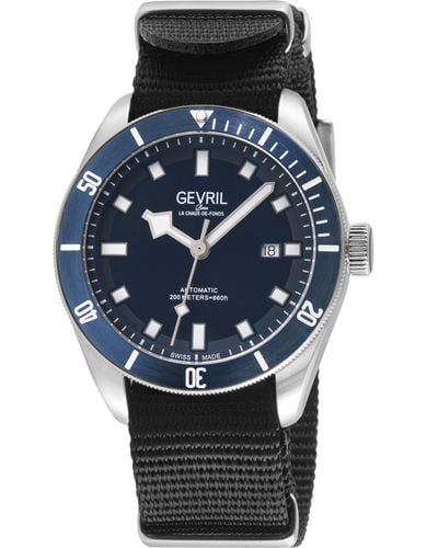 Gevril Yorkville Blue Dial 48601n Swiss Automatic Sellita Sw200 Watch - Black