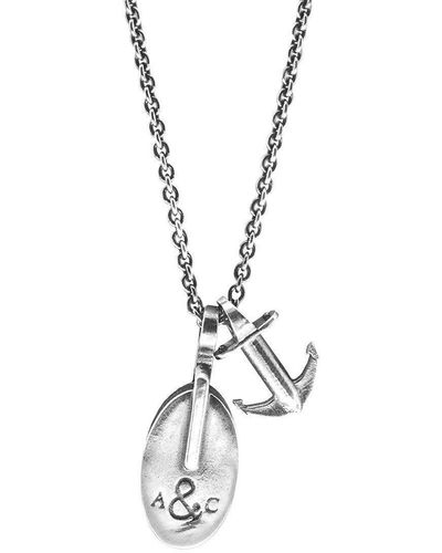 Anchor and Crew London Pulley Silver Necklace Pendant - Metallic