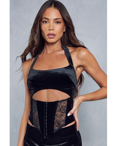 Charcoal Bandage Hook And Eye Structured Corset