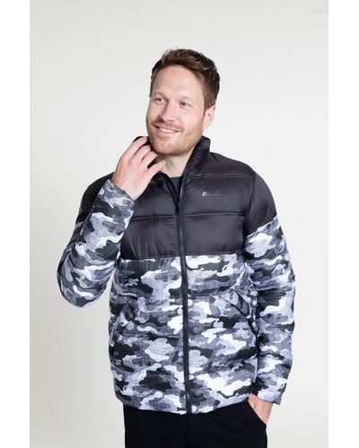 Mountain Warehouse Charge Printed Jacket Lightweight Waterproof Winter Coat - Blue