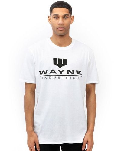 Dc Comics Wayne Logo Cotton T-shirt - White