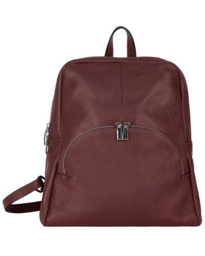 Sostter Plum Small Pebbled Leather Backpack - Bxbae - Purple
