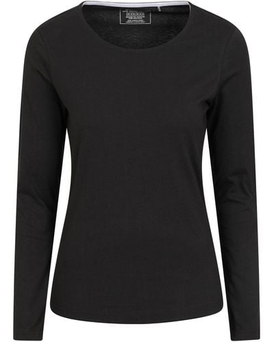 Mountain Warehouse Eden Tee Classic Fit Round Neck Long Sleeve Top - Black