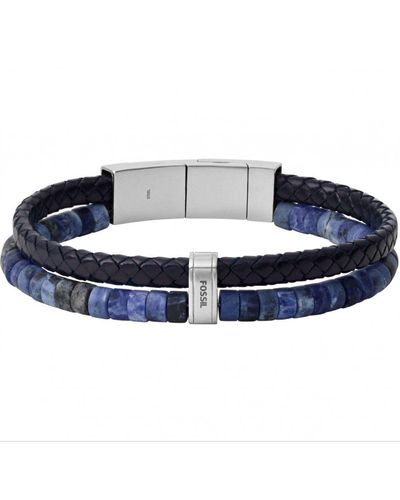 Fossil Vintage Casual Stainless Steel Bracelet - Jf04083040 - Blue