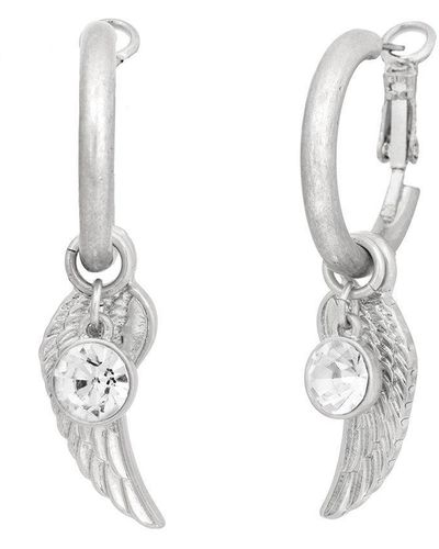 Bibi Bijoux Silver 'serenity' Interchangeable Hoop Earrings - White