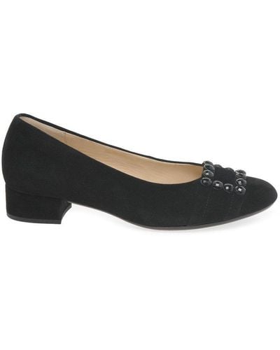 Gabor 'diablo' Low Heeled Court Shoes - Black